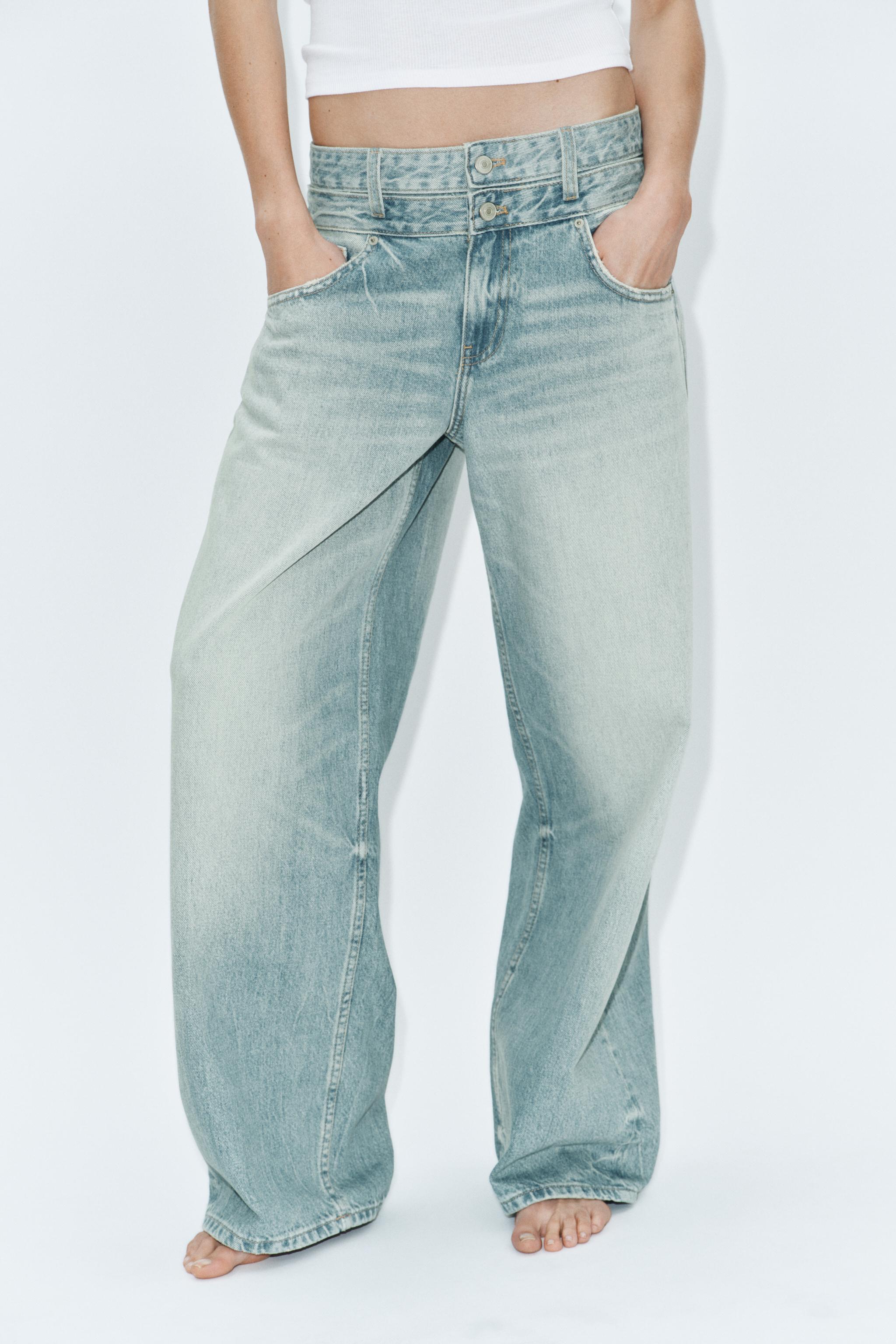 TRF DOUBLE WAIST MID-RISE STRAIGHT JEANS
